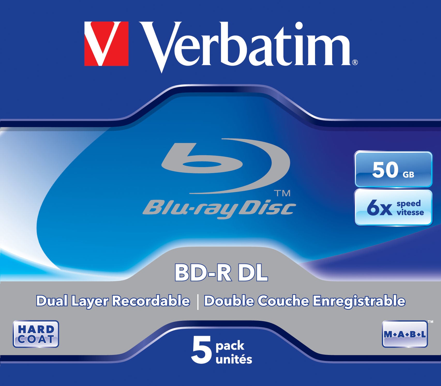 Verbatim BD-R 50 GB – 6×, Jewelcase, 5er Pack