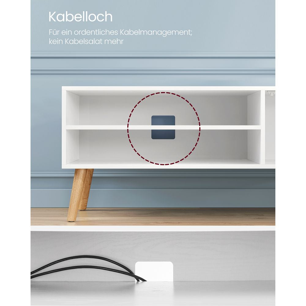 Vasagle TV-Möbel – Weiss, Spanplatte, 110 × 49,5 × 40 cm