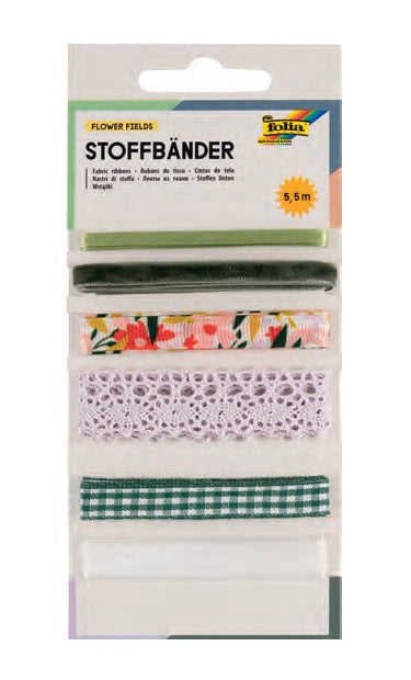 Folia Stoffbänder – Mehrfarbig – 5,5 m, 6 Stück