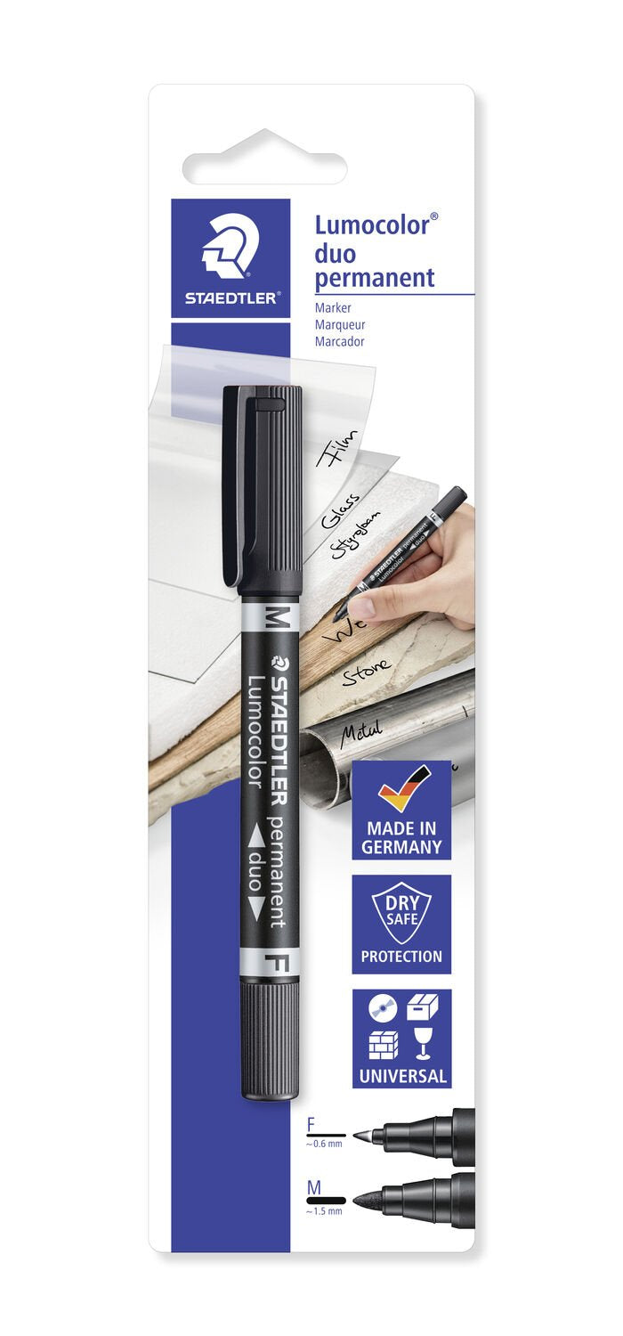 Staedtler Lumocolor 348 Permanentmarker – Doppeltspitze 0,6/1 mm – Schwarz