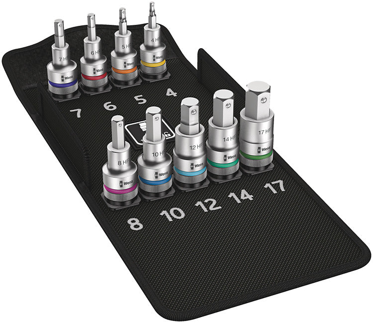 Wera Zyklop – Stecknuss-Satz 1/2" 4/5/6 … mm, 9-teilig, Box, 8740 C HF