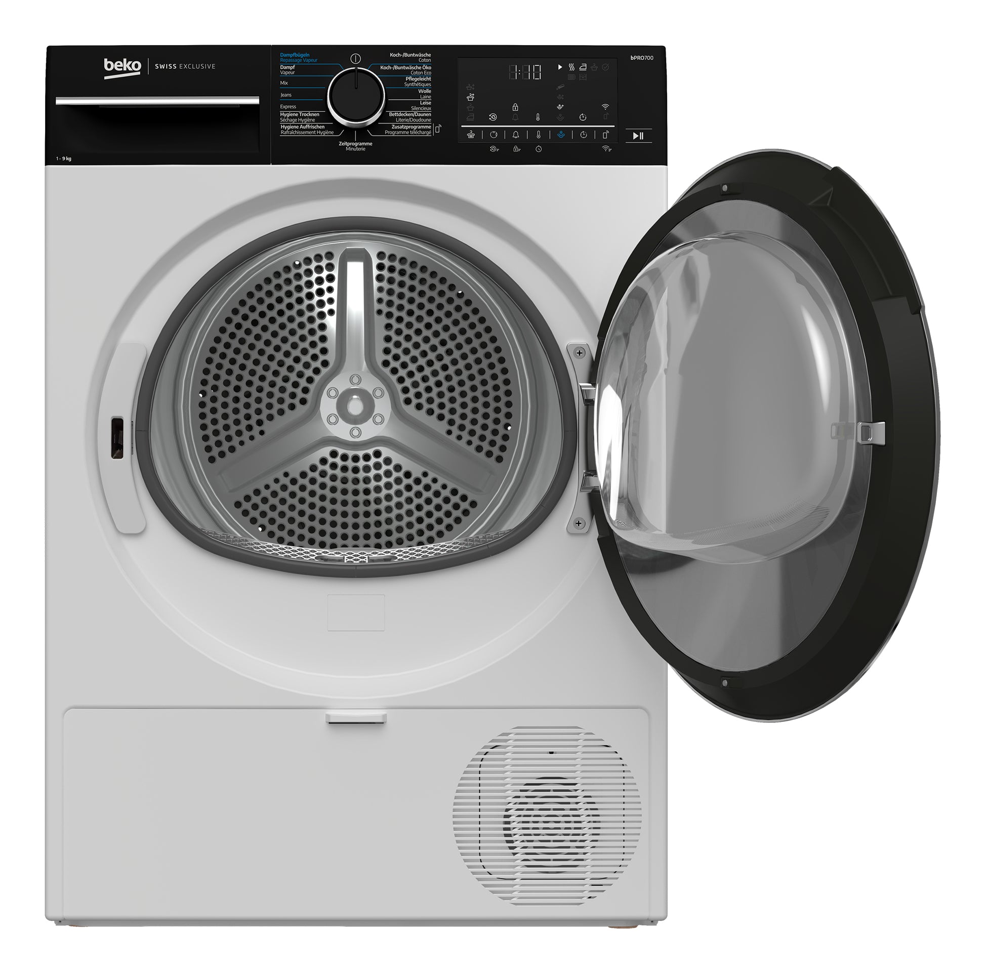 Beko Wäschetrockner TR709 – 9 kg, Wärmepumpe, Energieklasse A – Weiss/Schwarz
