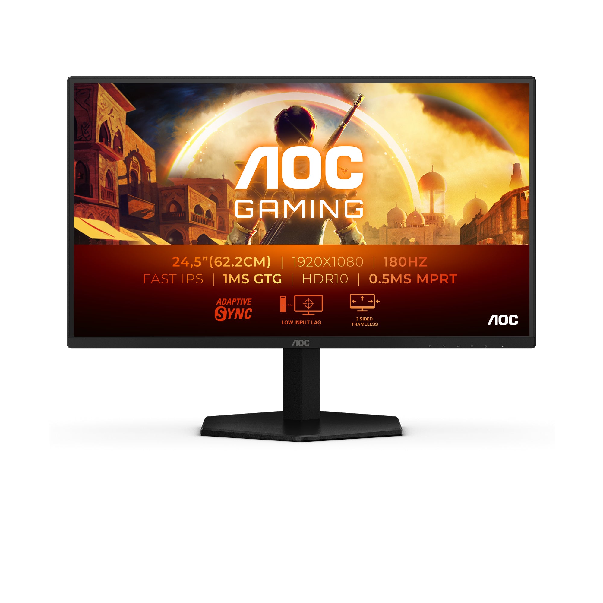AOC 25G42E – Monitor, 24,5" 1920 × 1080 (Full HD), IPS, 180 Hz, Adaptive Sync, Rot