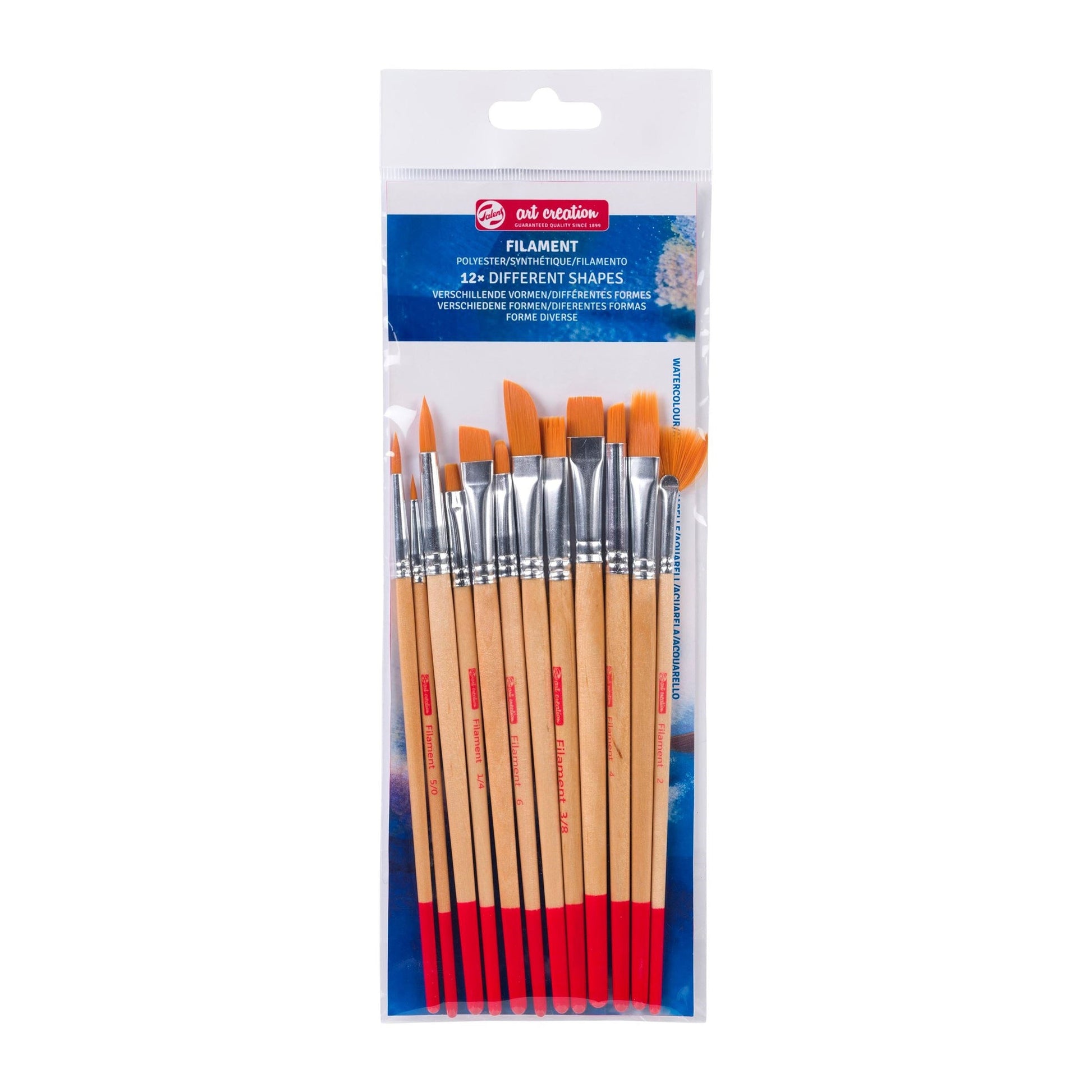 Talens ArtCreations – Pinsel-Set – Flachpinsel, Rundpinsel, Polyester, Grösse 2/4/5/0/6/8, 12er-Set