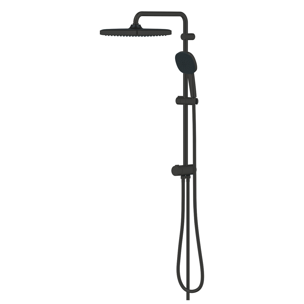 GROHE Duschsystem Vitalio – 25×39×73,6 cm, Messing, Schlauch 150 cm, Schwarz
