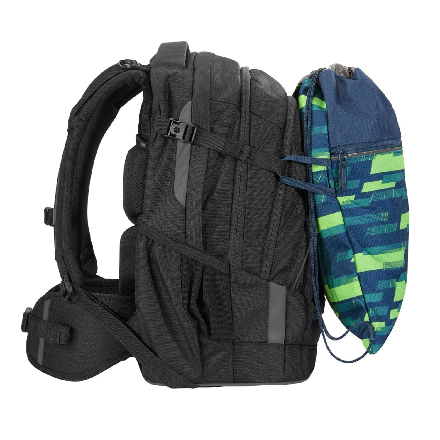 Coocazoo Sportbeutel – 10 l, Motiv Lime Stripe, wasserabweisend, 34 × 43 cm