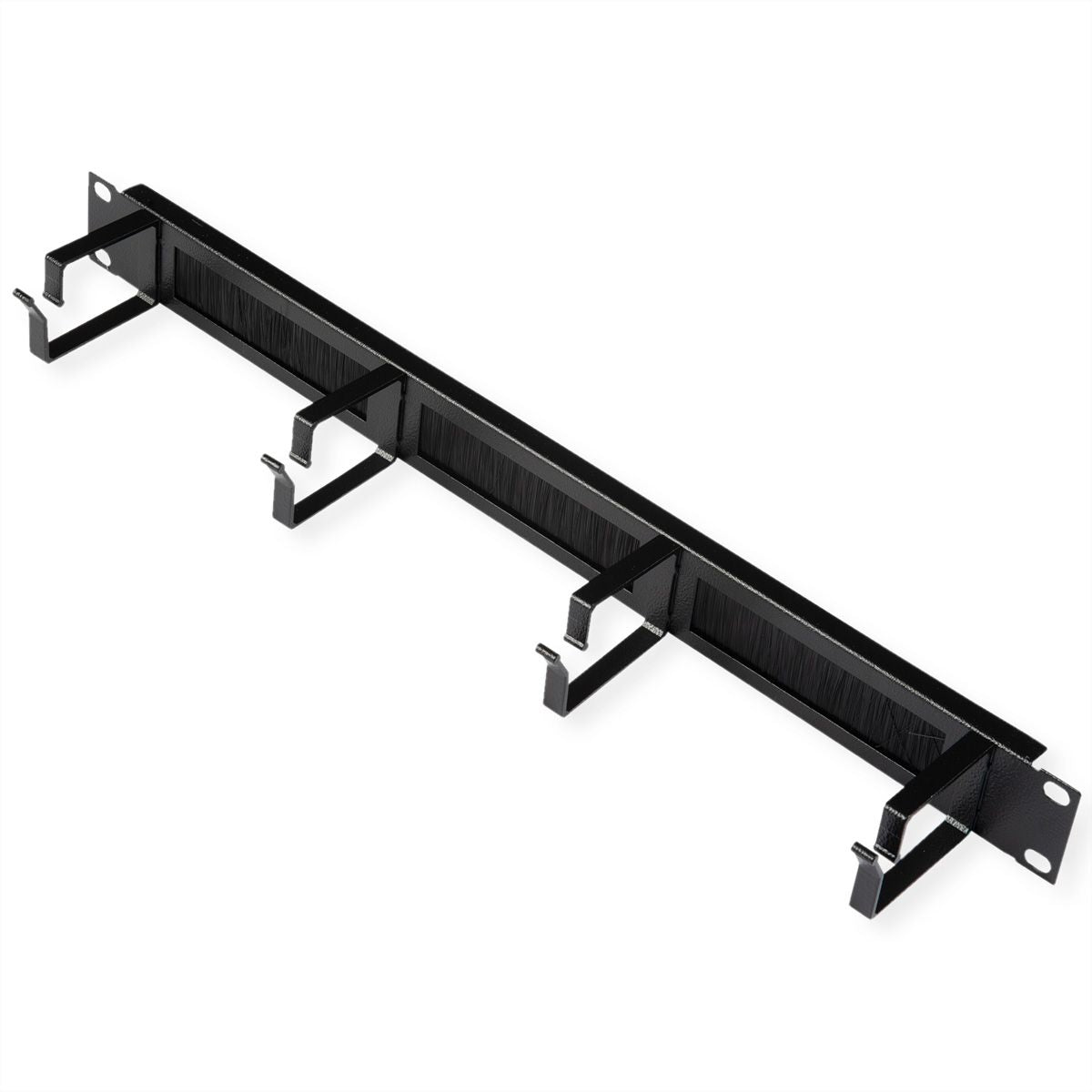 ROLINE Bürstenleiste 19", 1U, Stahl, Bürsten 44×60 mm, Schwarz
