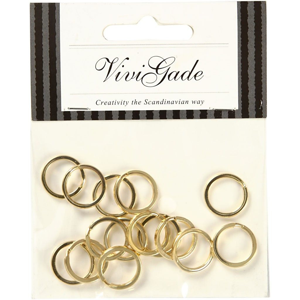 Creativ Company Schlüsselring - Spaltring, Kupfer, Gold, Ø 15 mm, 15er-Pack