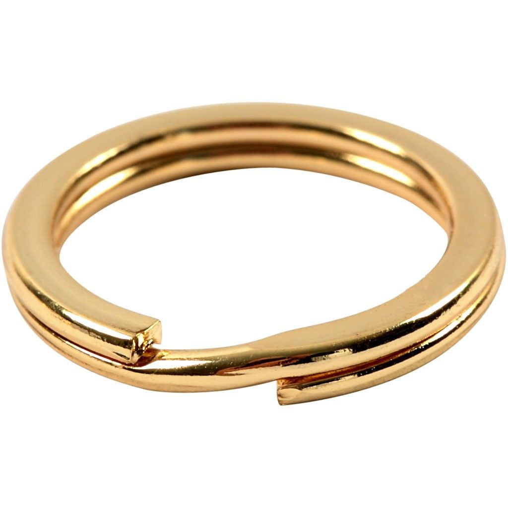 Creativ Company Schlüsselring - Spaltring, Kupfer, Gold, Ø 15 mm, 15er-Pack