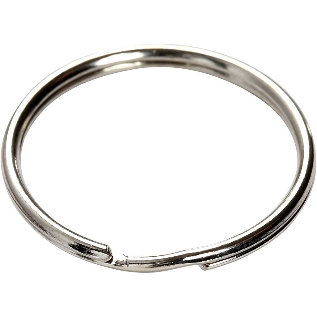 Creativ Company Schlüsselring – Spaltring, Metall, Silber, Ø 30 mm, 80er-Pack