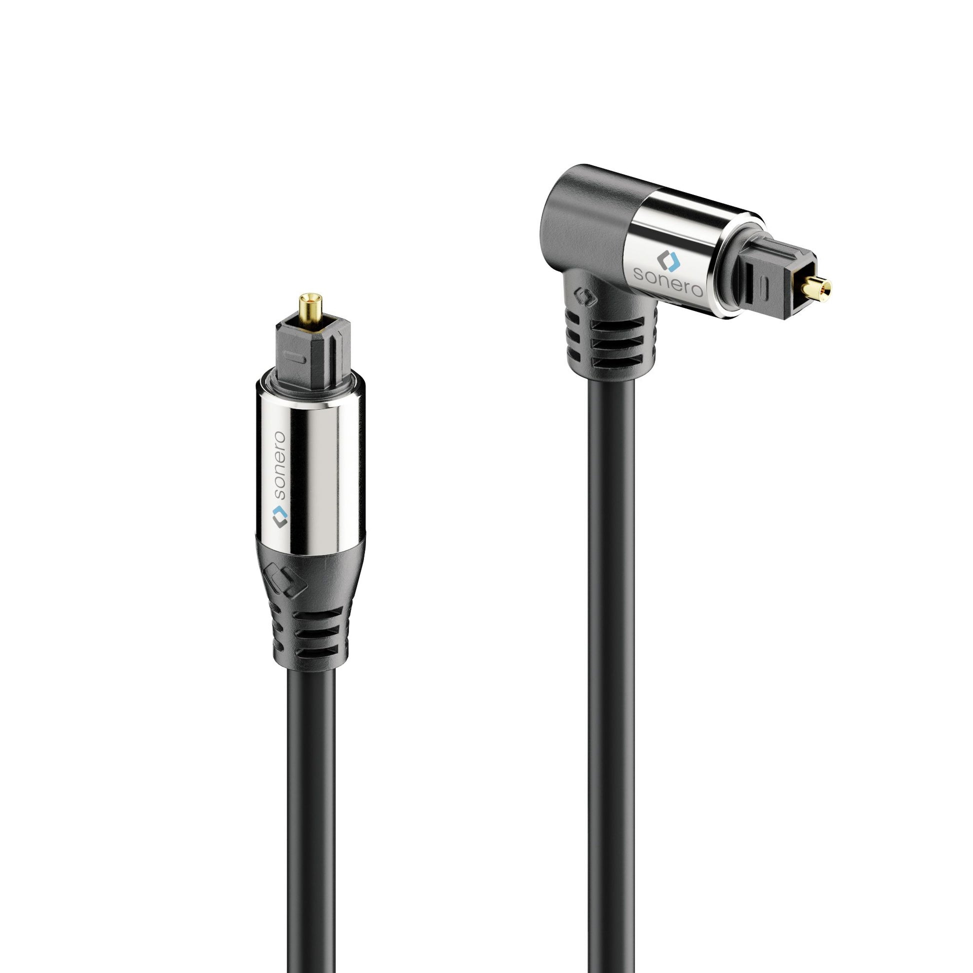 Sonero Toslink-Kabel (optisch) – Toslink Stecker–90° Stecker – 2 m, vergoldete Stecker