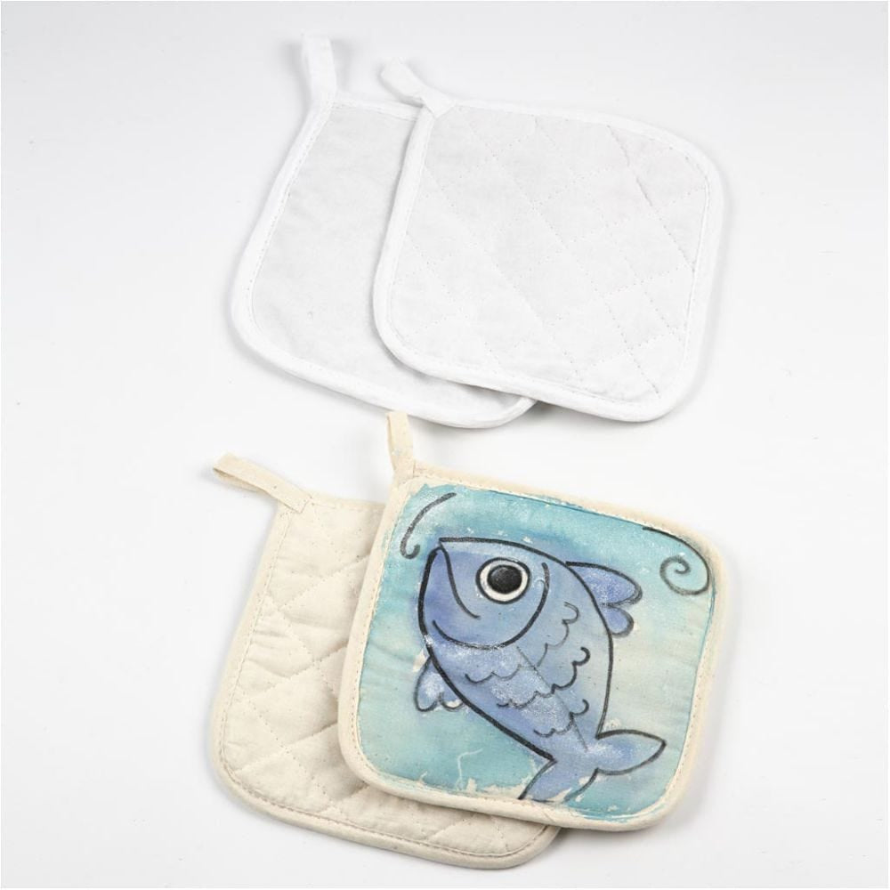 Creativ Company Topflappen 4 Stk., 20 × 20 cm, Baumwolle, natur