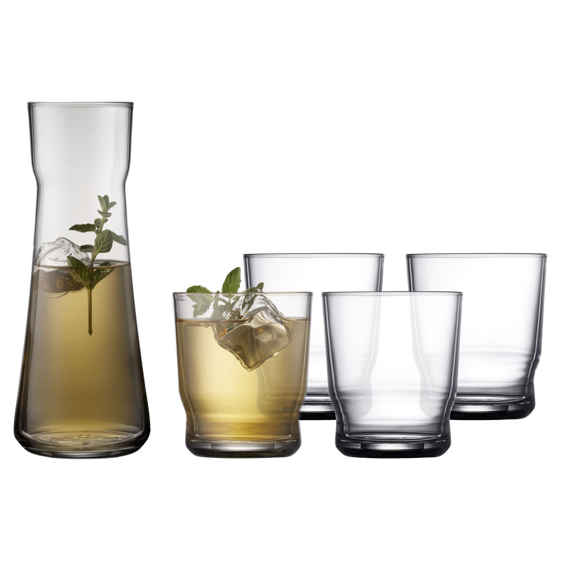 Lyngby Glas Karaffenset Lissabon – 5-teiliges Set, 1 l, Ø 10,0 cm, H 25,0 cm, Glas, spülmaschinenfest