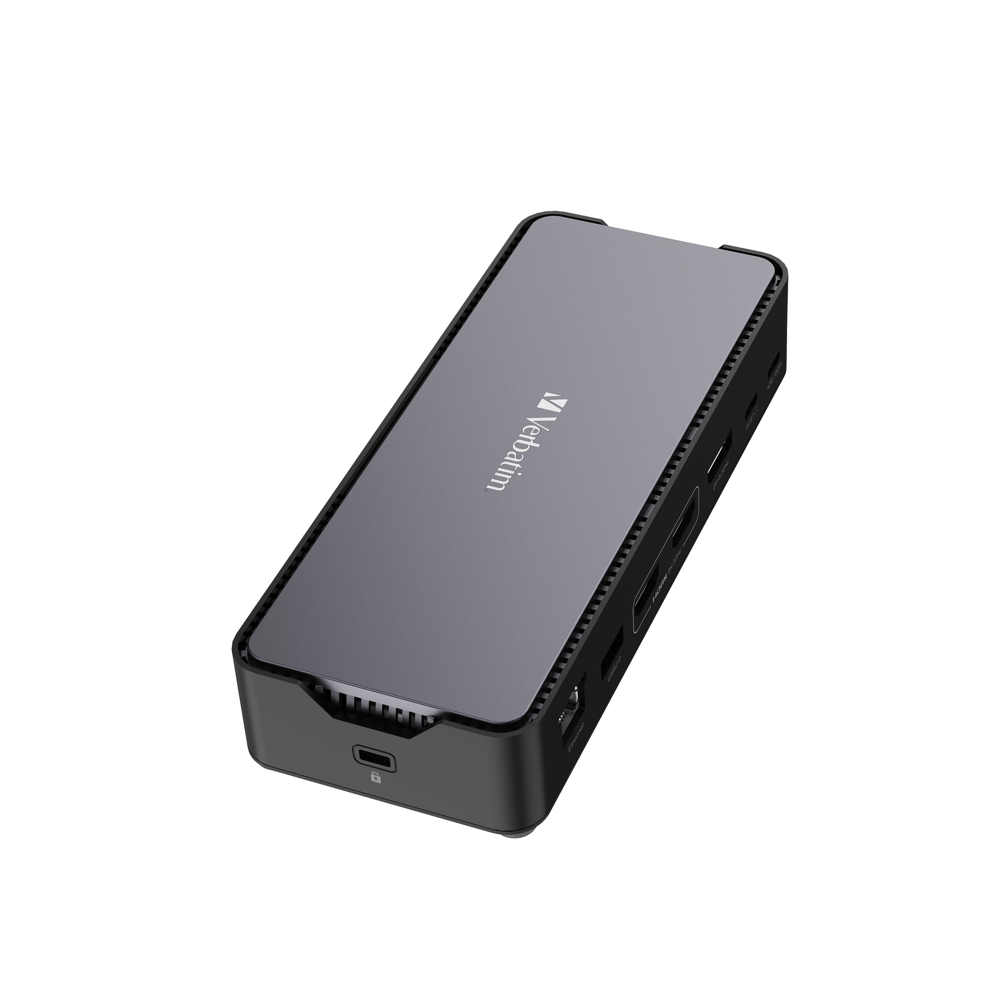 Verbatim CDS-15 Dockingstation – USB-C, 1× DP, 2× HDMI, 4× USB-A, 100 W PD, GbE, 3,5 mm Audio, für Windows/Mac
