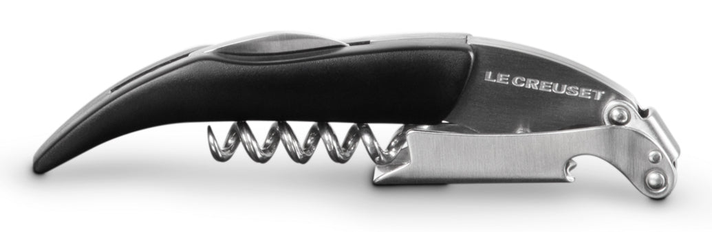 Le Creuset Klassisches Kellnermesser – 12,8 × 3,6 × 1,5 cm, Kunststoff, Schwarz matt, Folienschneider