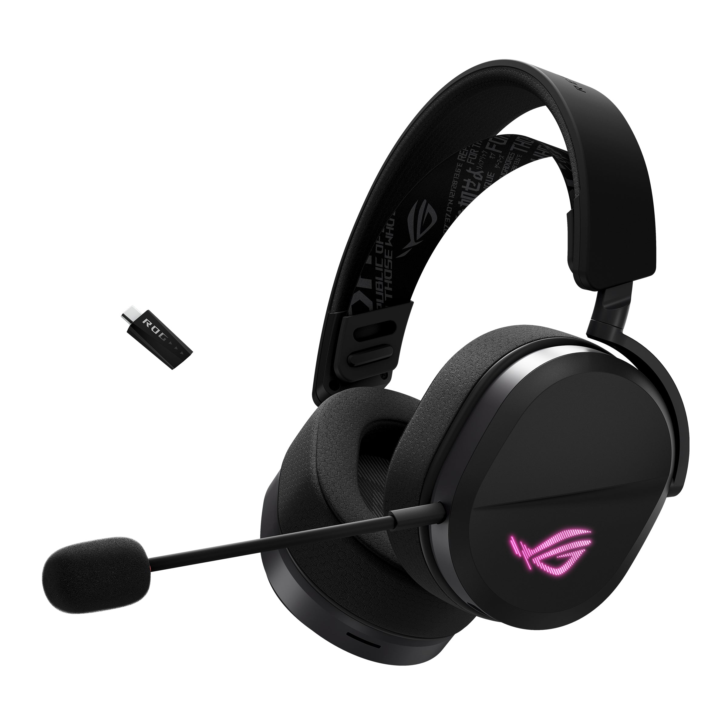 ASUS ROG Pelta Gaming-Headset – Over-Ear, Stereo, Kabel + BT, mit USB-C-Dongle, Schwarz