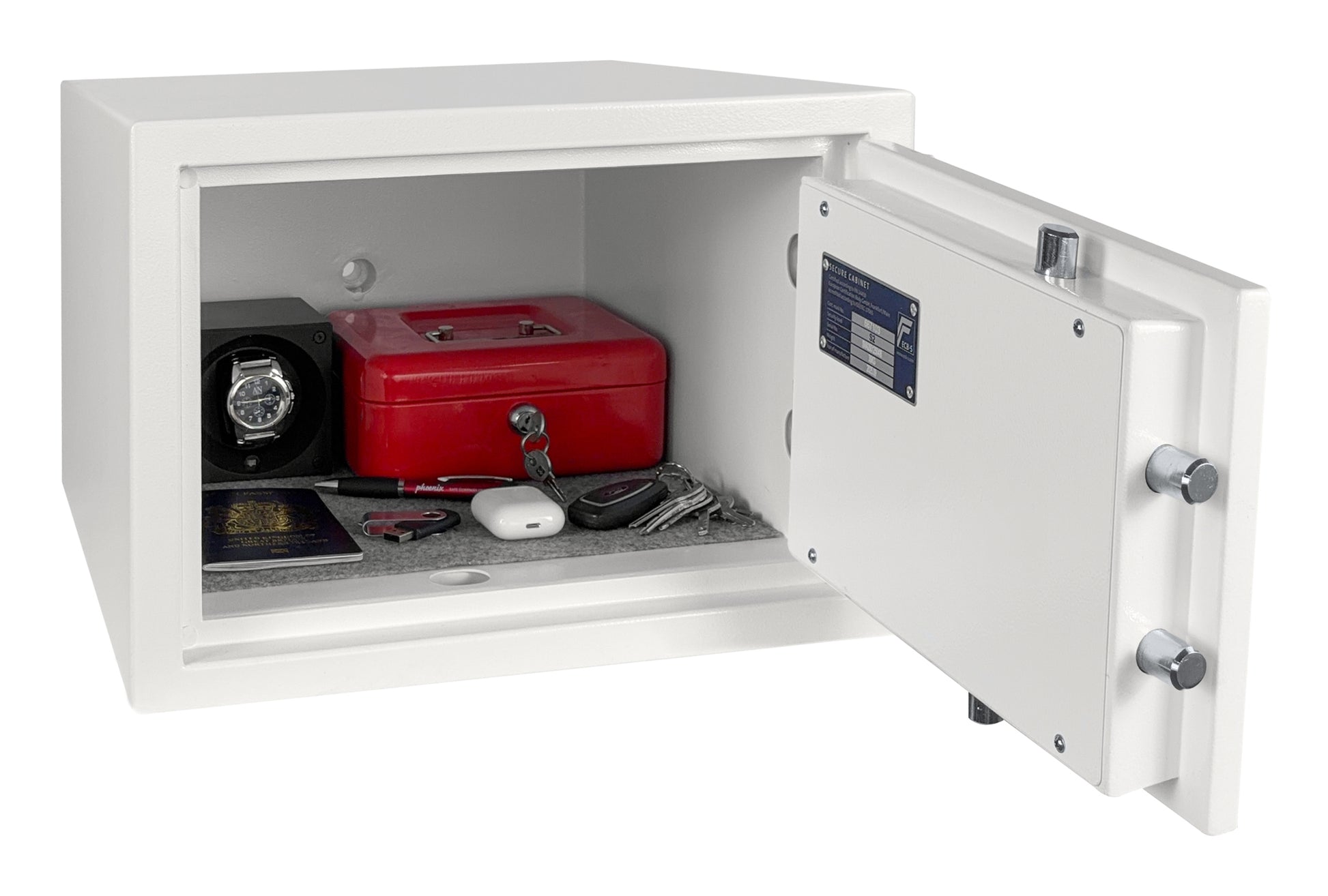 Phoenix Safe Co. Phoenix Tresor Fortress SS1452K – Schlüsselschloss – 22 l – Bodenmontage – Weiss