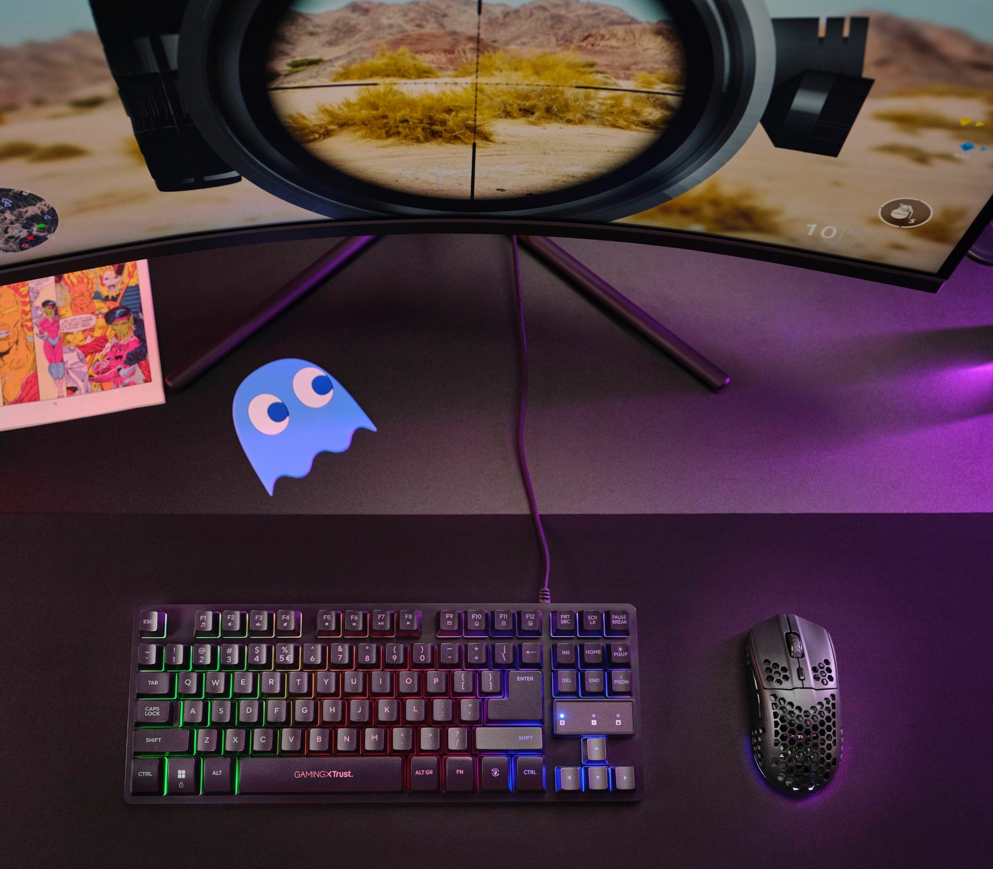 Trust GXT929 Helox – Gaming-Maus – Kabellos (2,4 GHz), 4800 DPI, RGB-Beleuchtung, rechts