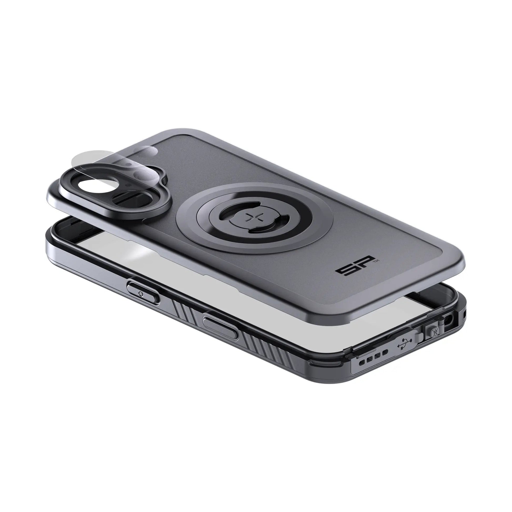 SP Connect Backcover – für Apple iPhone 16 – schwarz – MagSafe-kompatibel, wasserdicht