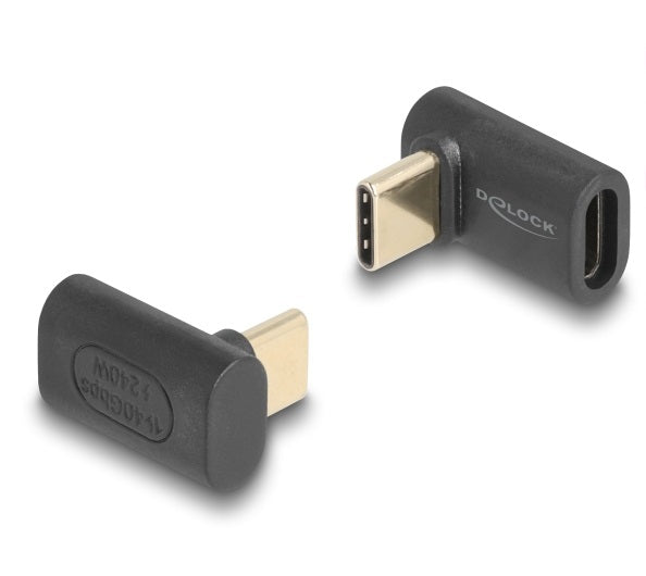 DeLOCK USB-Adapter USB-C Stecker auf USB-C Buchse – USB4 40 Gbit/s – PD 240 W – 8K/60 – Abgewinkelt, Optisch