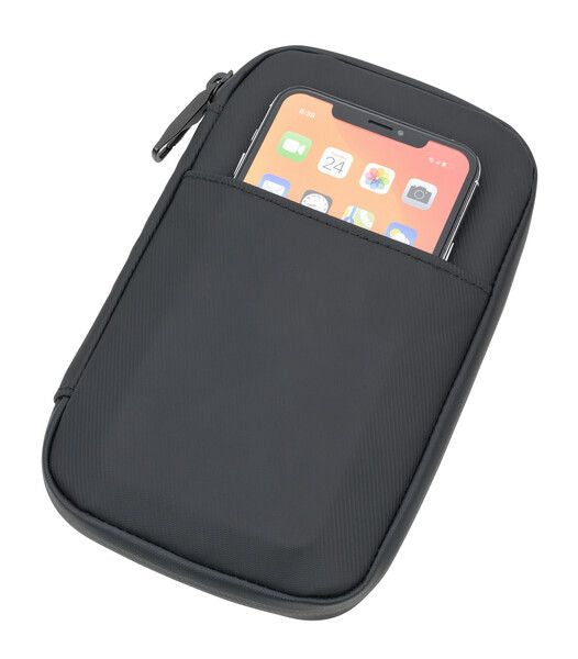 TROIKA Dokumentenhülle – 125 × 190 mm, Polyester, schwarz, mit Reissverschluss