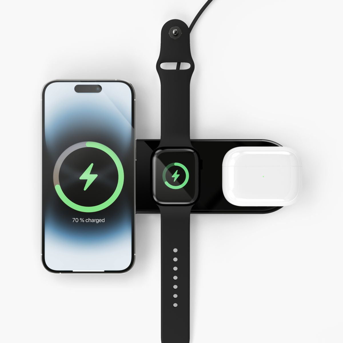 Vonmählen Aura Home Ladegerät – 3× Qi – für Kopfhörer, Smartphone, Smartwatch