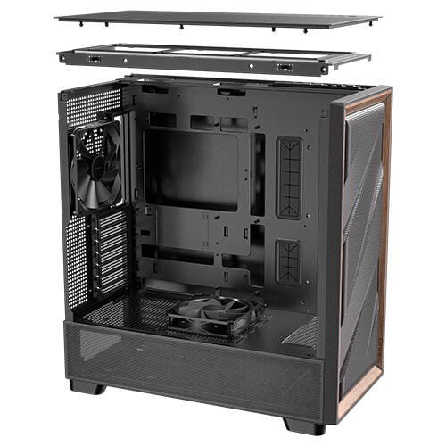 Antec FLUX – PC-Gehäuse – Midi-Tower ATX, Schwarz, Seitenfenster, 5× Lüfter, 360/420 mm Radiatorunterstützung