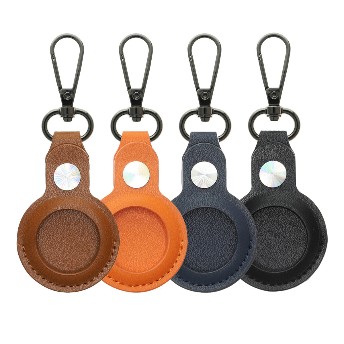 4smarts AirTag-Schlüsselanhänger für Apple AirTag, SkyTag Slim – Kunstleder/Metall, Mehrfarbig, 4er-Pack