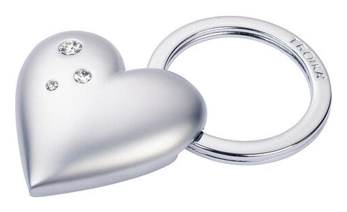 TROIKA Schlüsselanhänger Frosty Herz – mit Swarovski, Metall, Silber