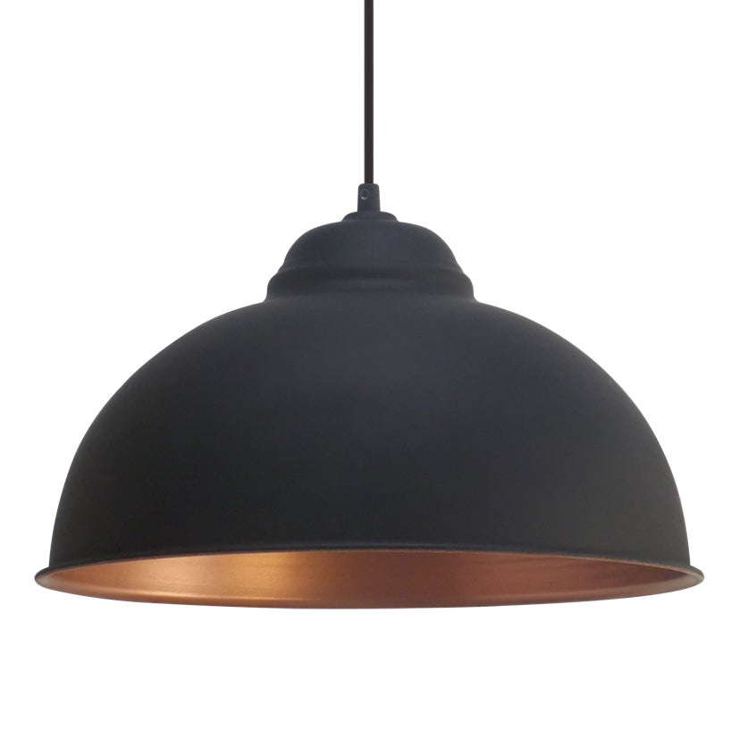 EGLO Hängeleuchte TRURO 2 – Ø 37 × 110 cm, 60 W, dimmbar, schwarz/kupfer, exkl. E27