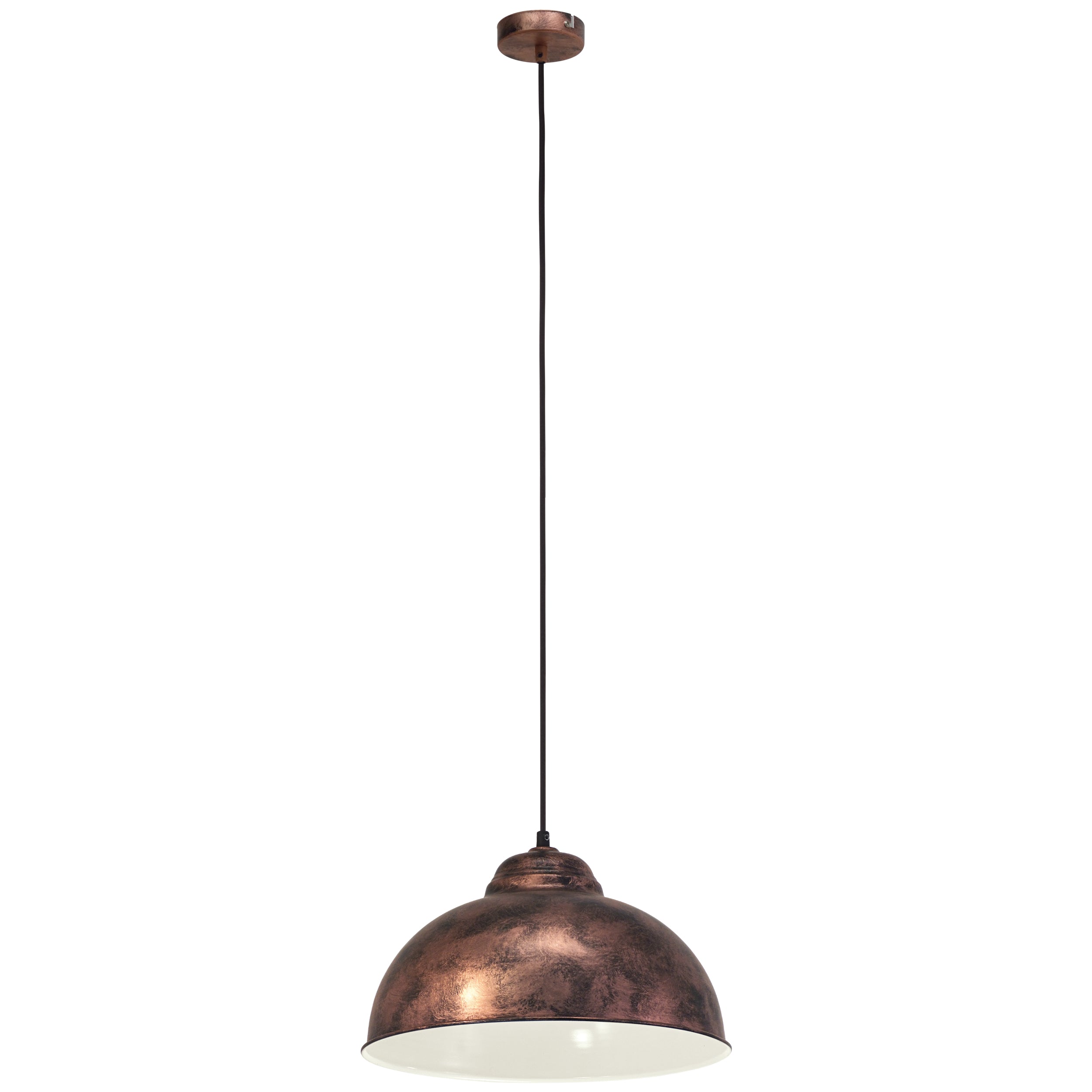 EGLO Hängeleuchte Truro 2 – Ø 37 × 110 cm, 60 W, dimmbar, kupfer/edelstahl