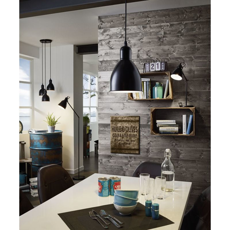 EGLO Tischleuchte PRIDDY – E27, max. 40 W, Höhe 42,5 cm – Schwarz