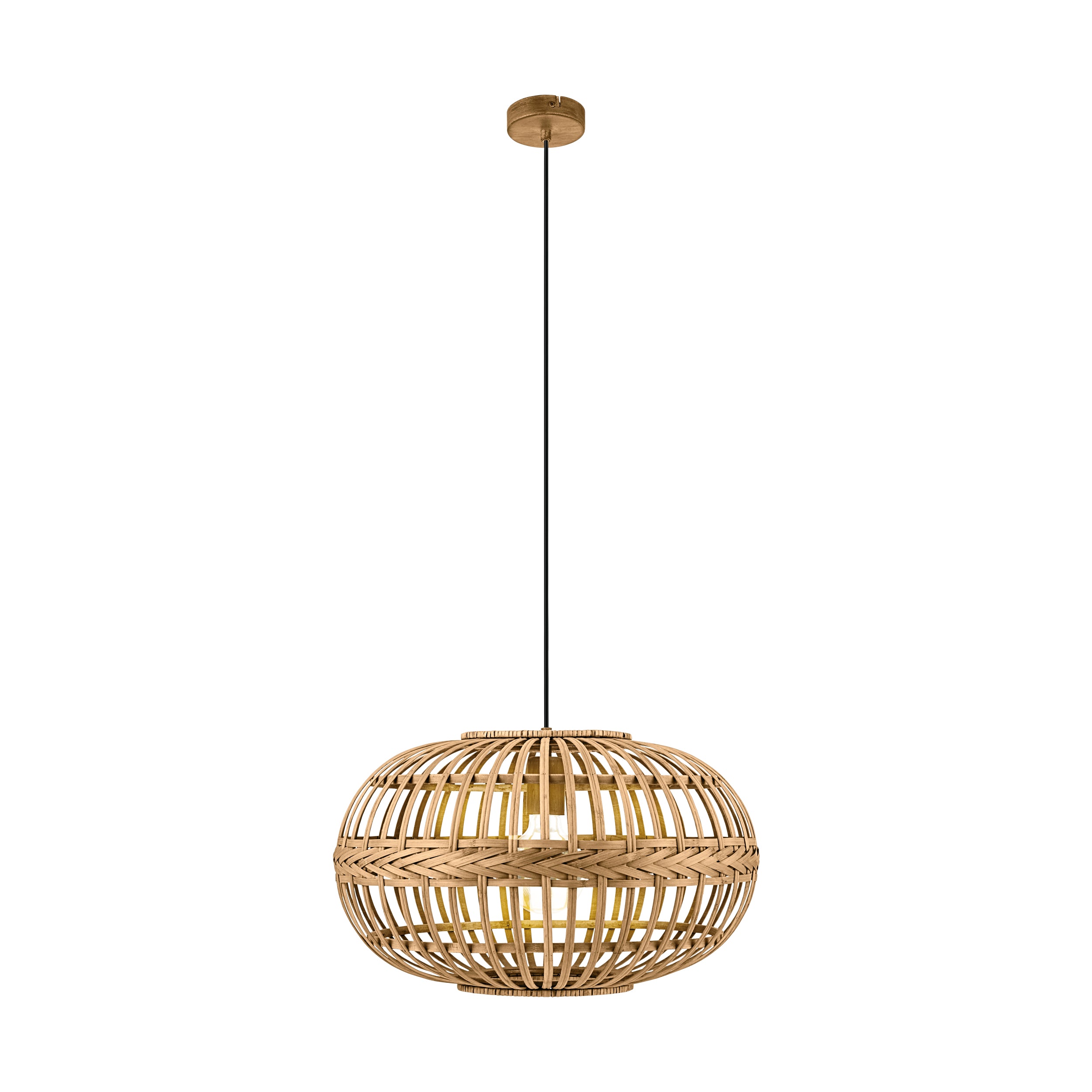 EGLO Hängeleuchte Amsfield – Ø 38 × 110 cm, 60 W, dimmbar, E27, exkl. Leuchtmittel, braun
