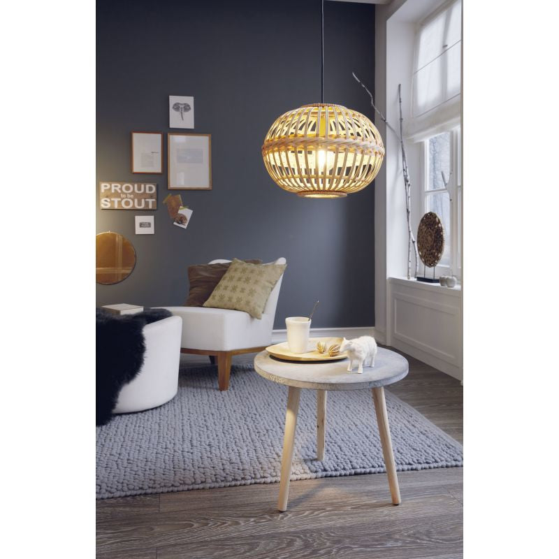 EGLO Hängeleuchte Amsfield – Ø 38 × 110 cm, 60 W, dimmbar, E27, exkl. Leuchtmittel, braun