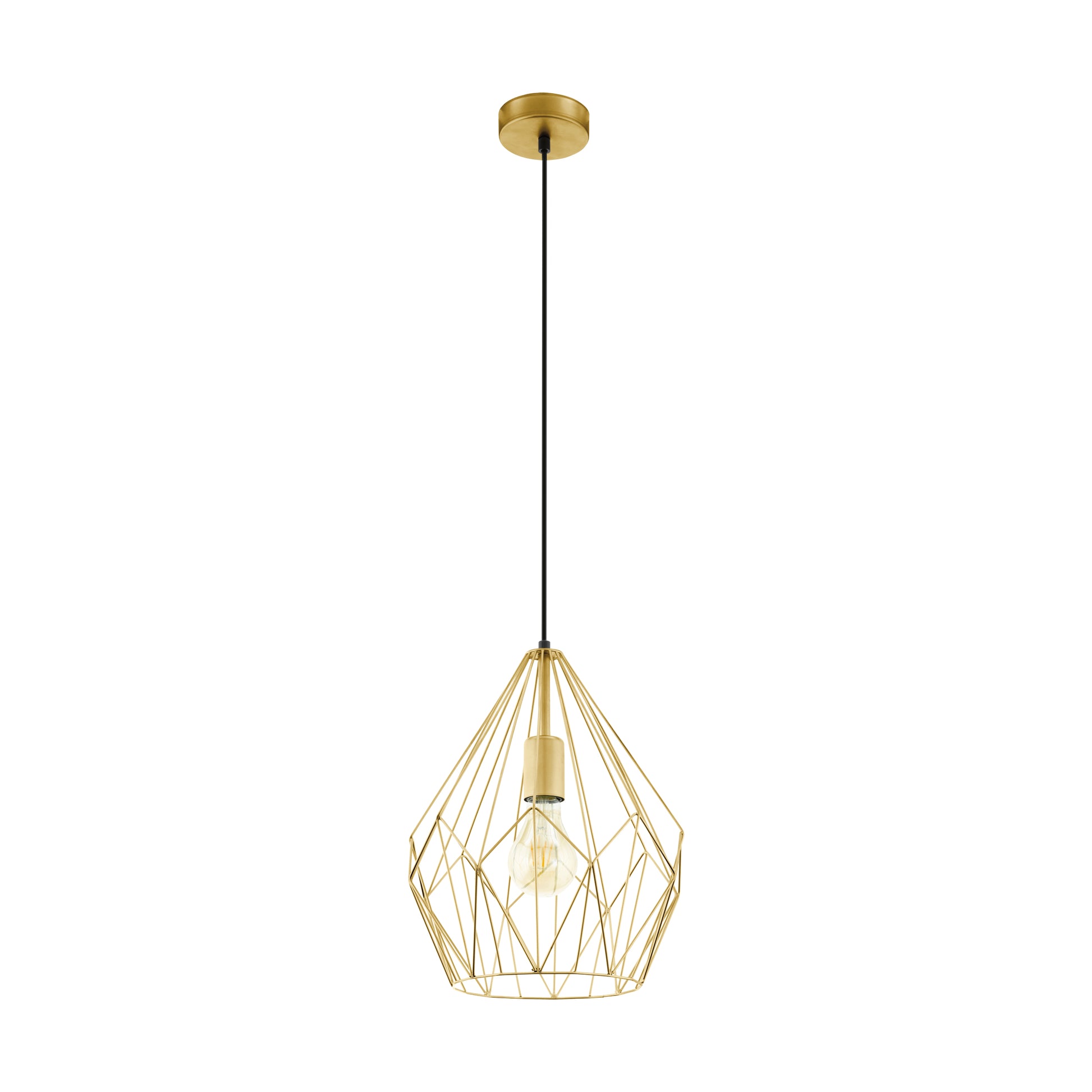 EGLO Hängeleuchte Carlton – Ø 31 × 110 cm, 60 W, dimmbar, gold, E27, exkl. Leuchtmittel