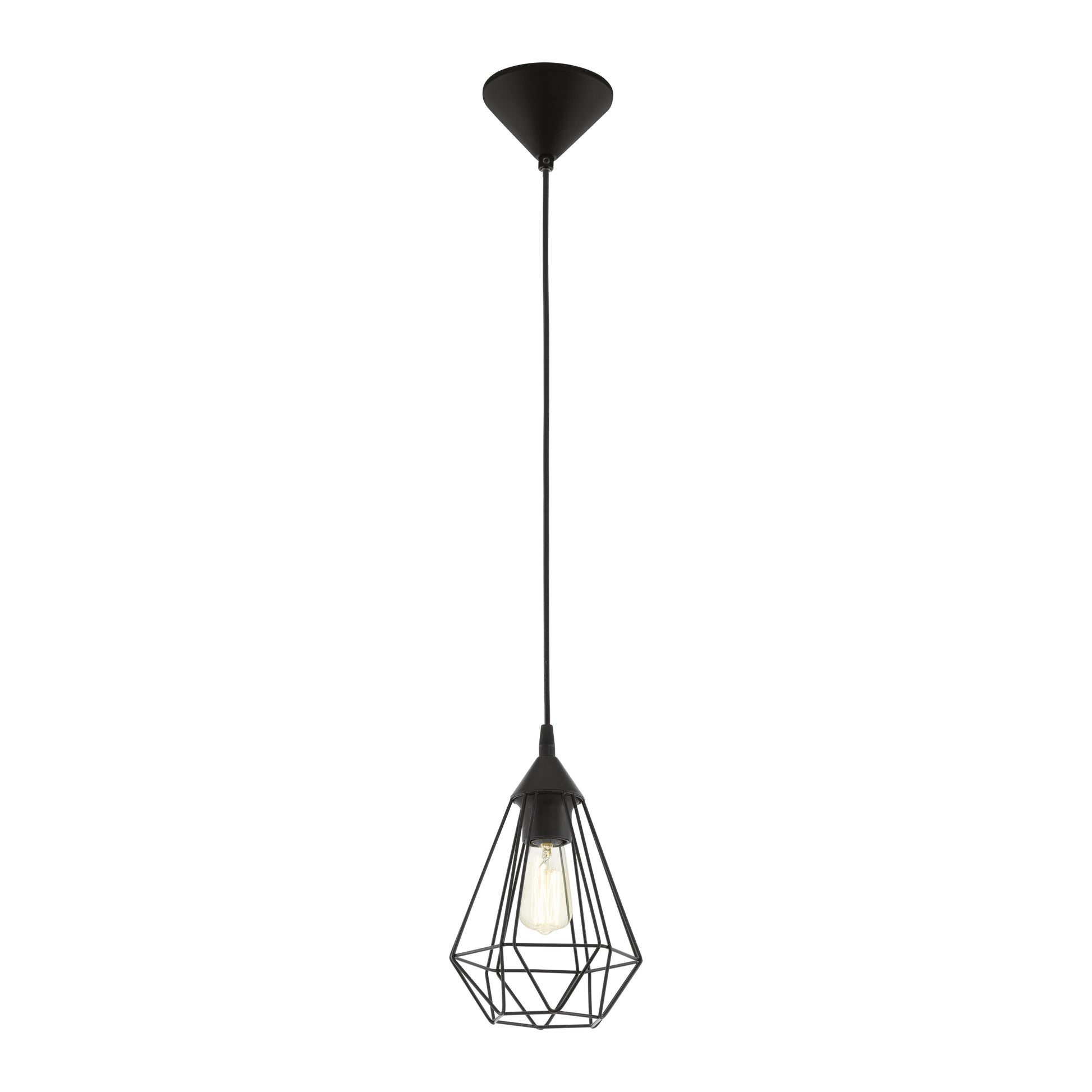 EGLO Hängeleuchte Tarbes – Ø 17,5 × 110 cm, 60 W, dimmbar, schwarz, exkl. E27