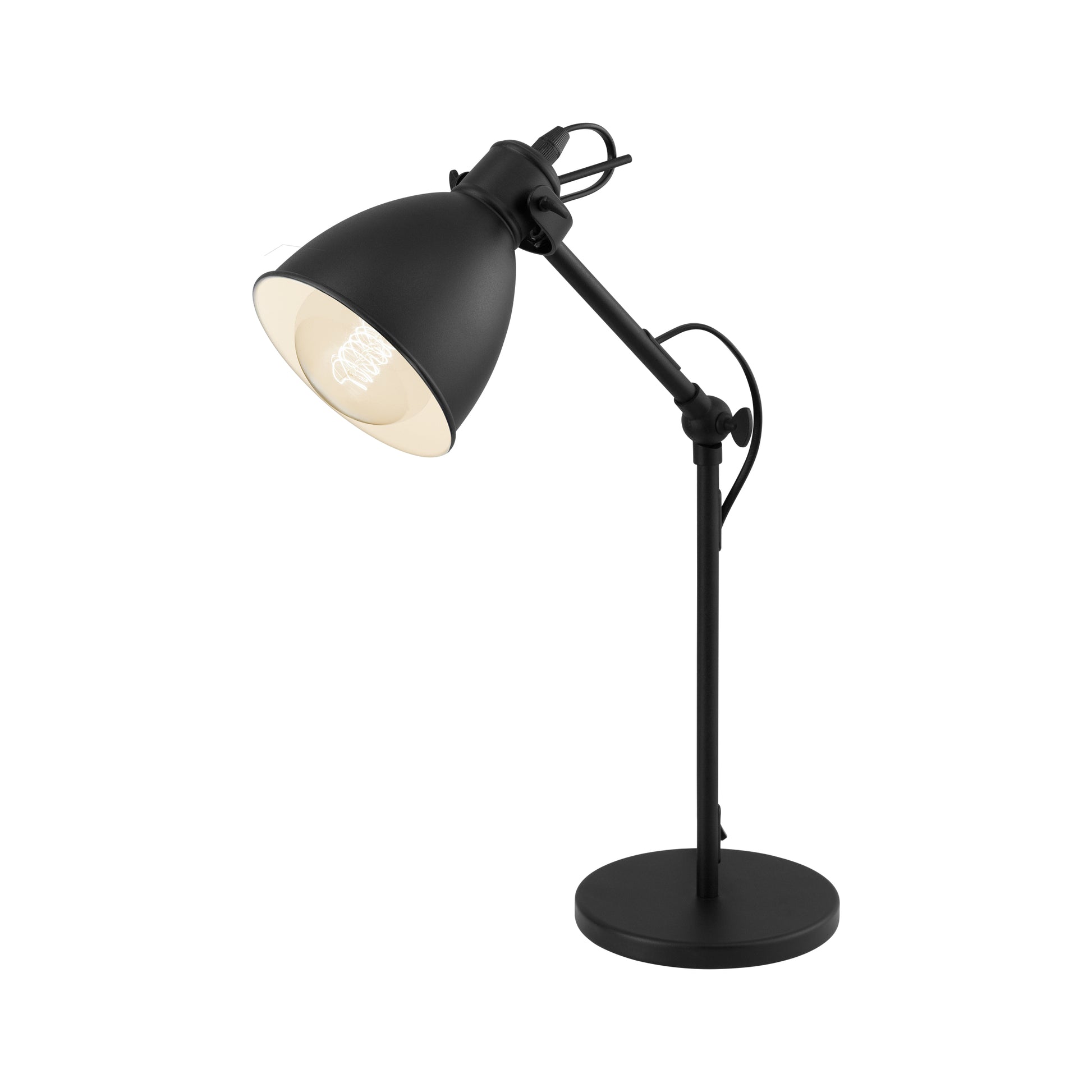 EGLO Tischleuchte PRIDDY – E27, max. 40 W, Höhe 42,5 cm – Schwarz