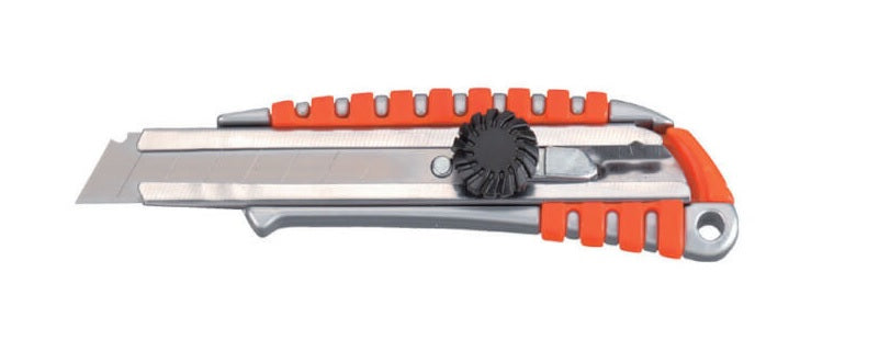 MAUL Cutter Profi Plus – Abbrechmesser 18 mm, Einziehbar, Zinkgehäuse, Schwarz