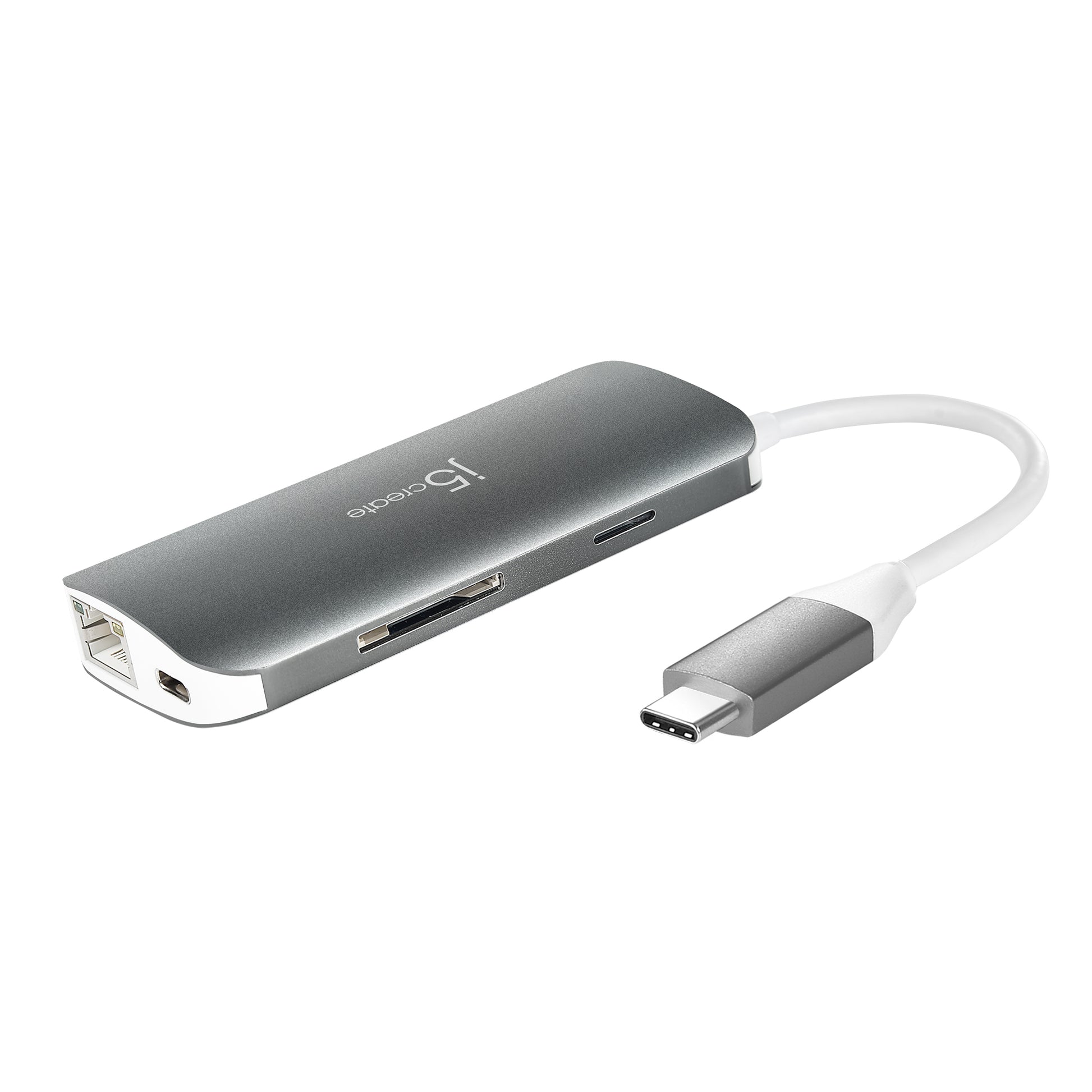 j5create JCD383-N Multiport-Adapter – USB-C, 1× HDMI, 3× USB-A, GbE, SD/microSD, für Windows/Mac