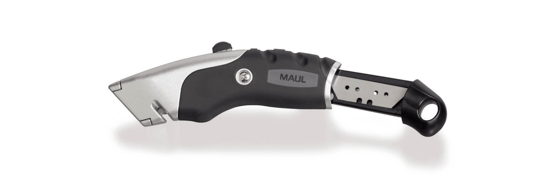 MAUL Expert – Abbrechmesser 18 mm, automatischer Klingenrückzug, gummierte Griffzone, inkl. 5 Ersatzklingen