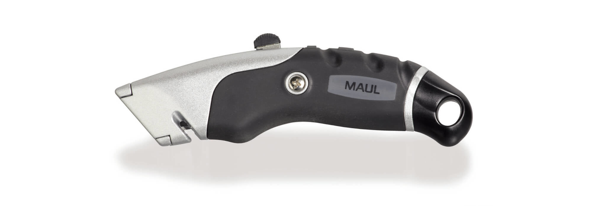 MAUL Expert – Abbrechmesser 18 mm, automatischer Klingenrückzug, gummierte Griffzone, inkl. 5 Ersatzklingen
