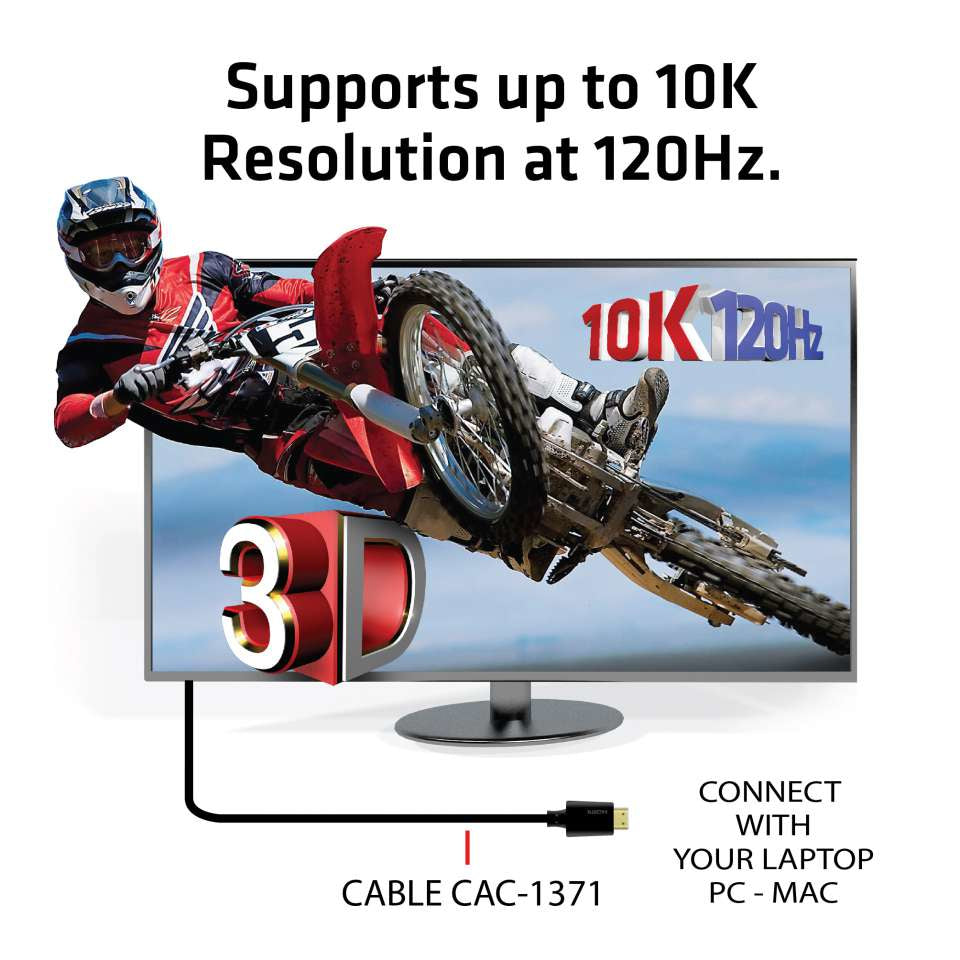CLUB3D Club 3D HDMI Kabel HDMI 2.1 8K 60 Hz – 1 m – ARC, Ethernet
