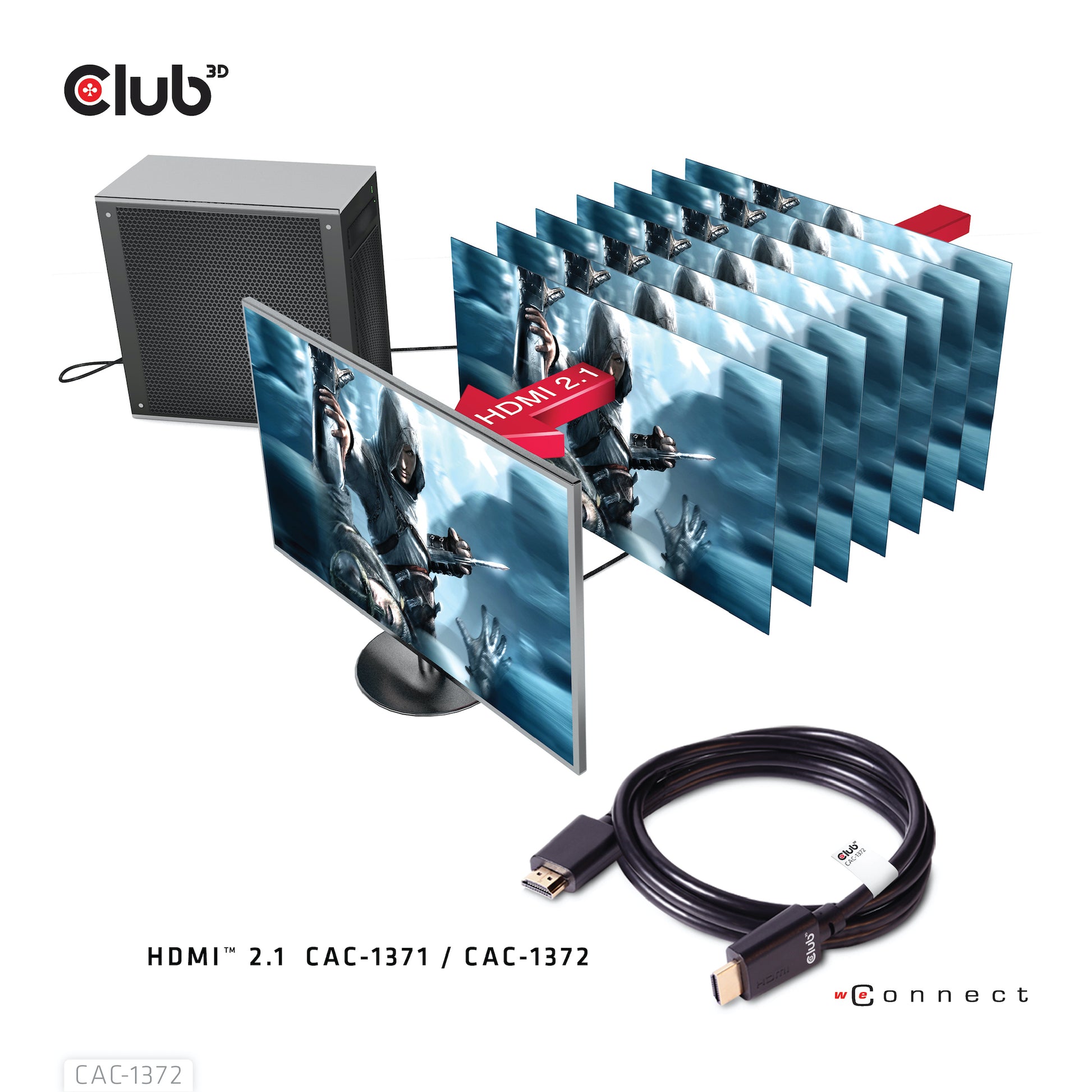 CLUB3D HDMI Kabel HDMI 2.1 8K 60 Hz – 2 m – ARC, Ethernet