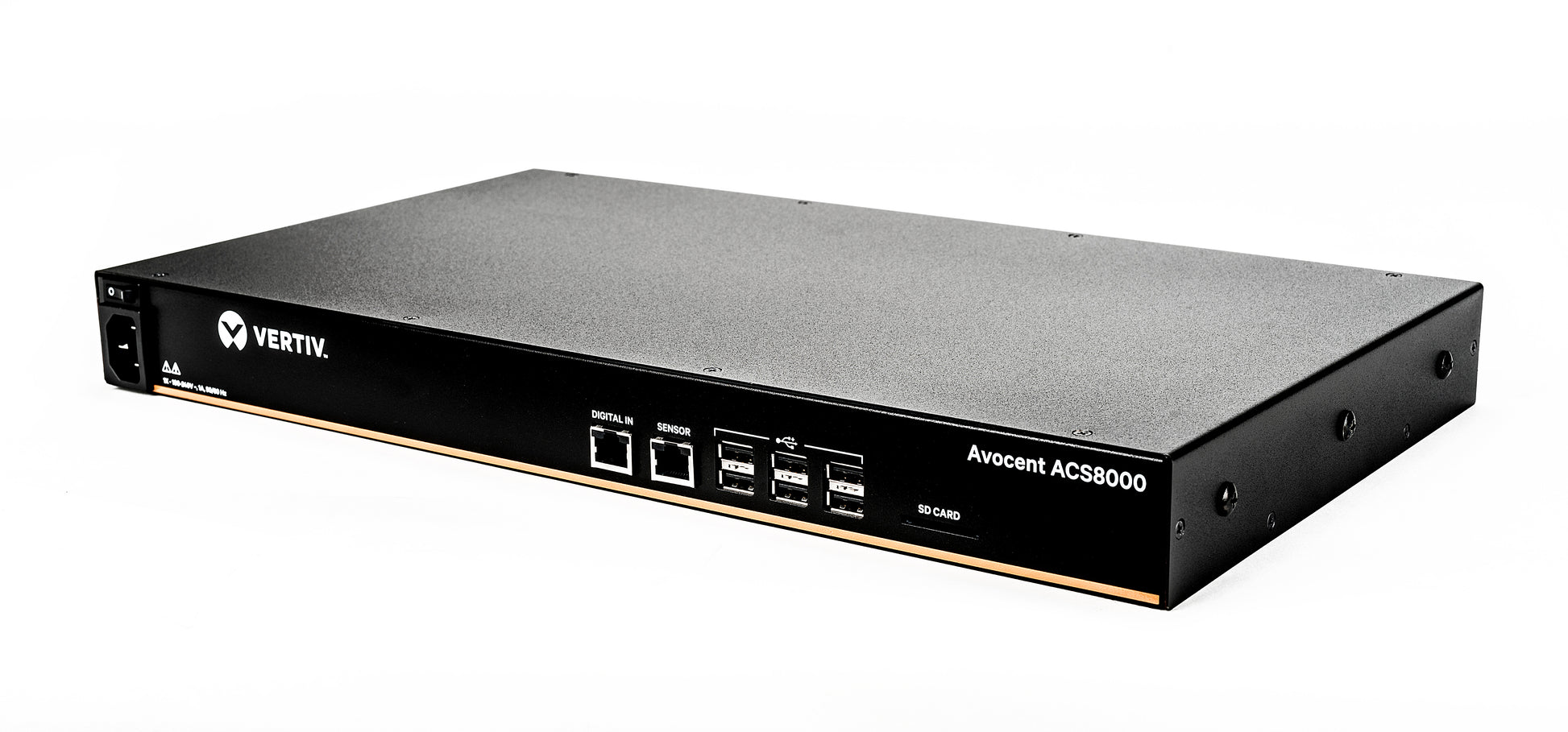 Vertiv Avocent ACS8048SAC-404 – Konsolenserver – 48×seriell (RJ-45), 2×GbE, 2×SFP, 19" Rack, Schwarz