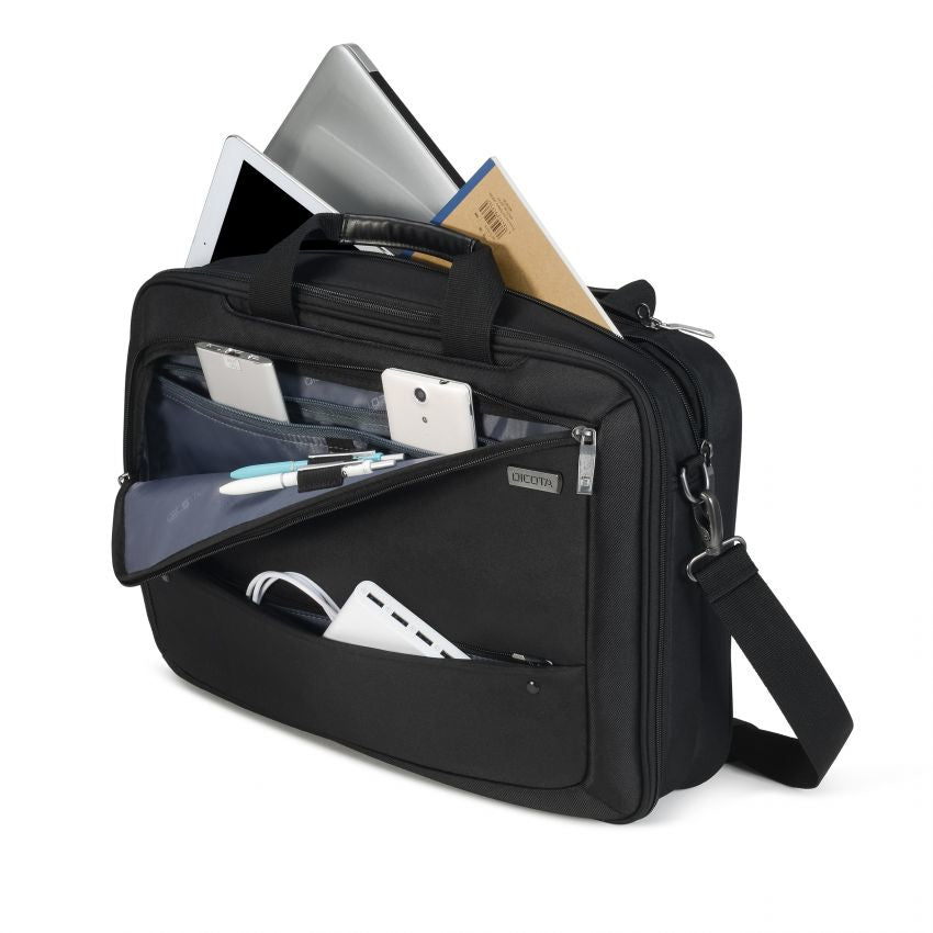 DICOTA ECO TOP TRAVELLER DUAL SELECT Notebook-Rucksack bis 15,6" – erweiterbar – Schwarz