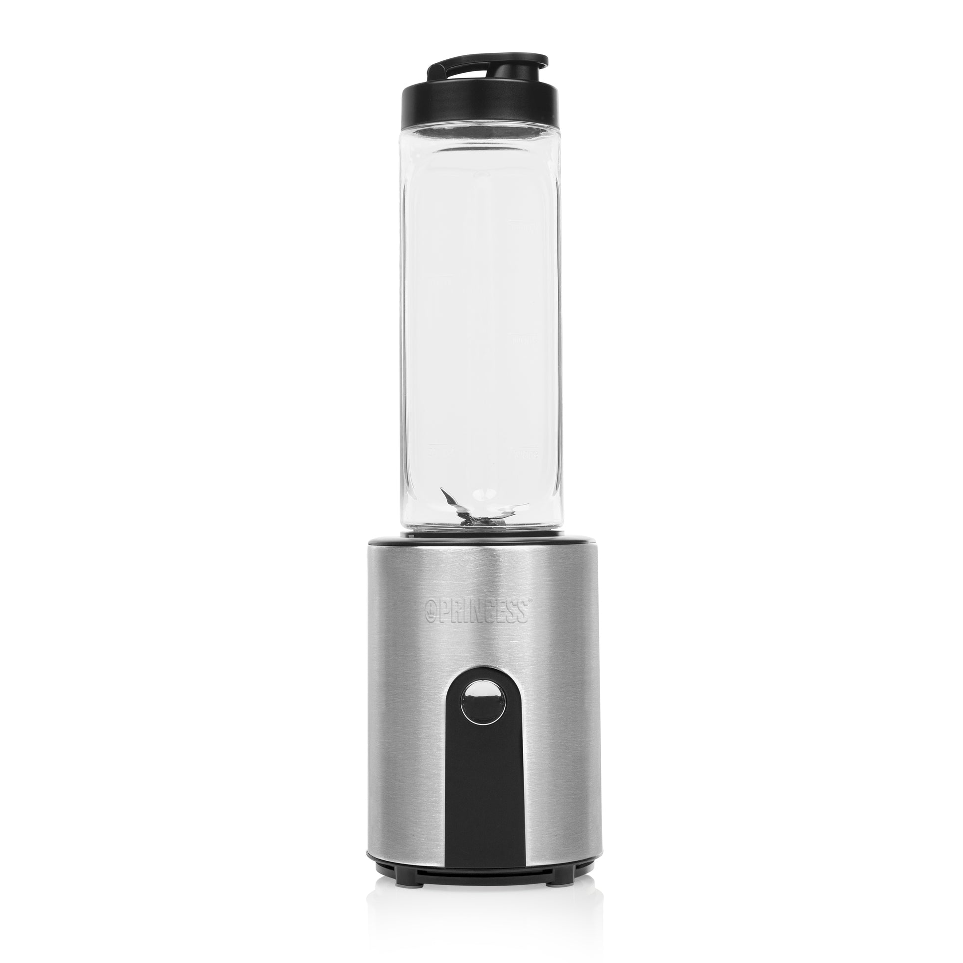 Princess Smoothie-Mixer 217401011 – 0,6 l, 300 W, spülmaschinenfest – schwarz/edelstahl/transparent