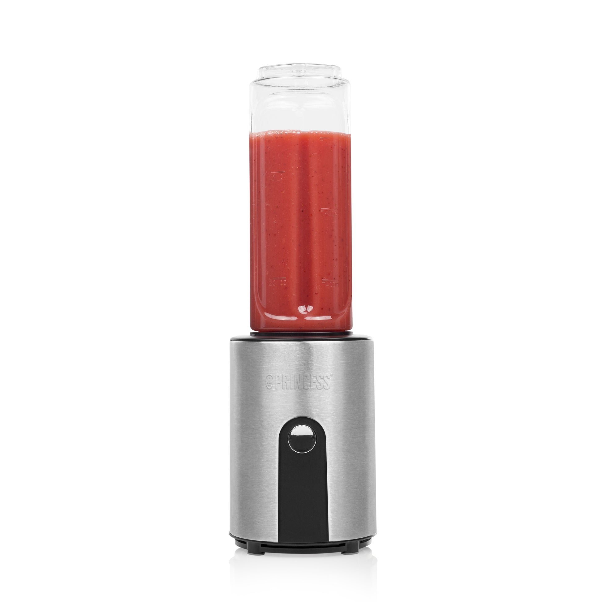 Princess Smoothie-Mixer 217401011 – 0,6 l, 300 W, spülmaschinenfest – schwarz/edelstahl/transparent