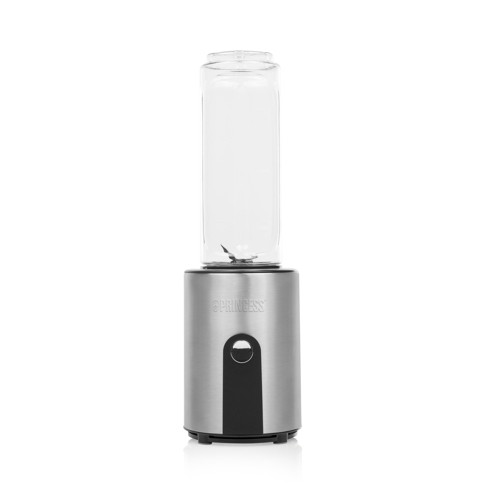 Princess Smoothie-Mixer 217401011 – 0,6 l, 300 W, spülmaschinenfest – schwarz/edelstahl/transparent