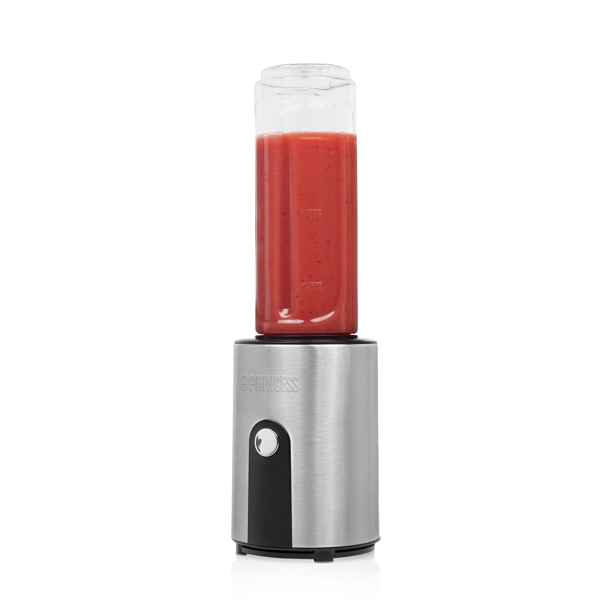 Princess Smoothie-Mixer 217401011 – 0,6 l, 300 W, spülmaschinenfest – schwarz/edelstahl/transparent