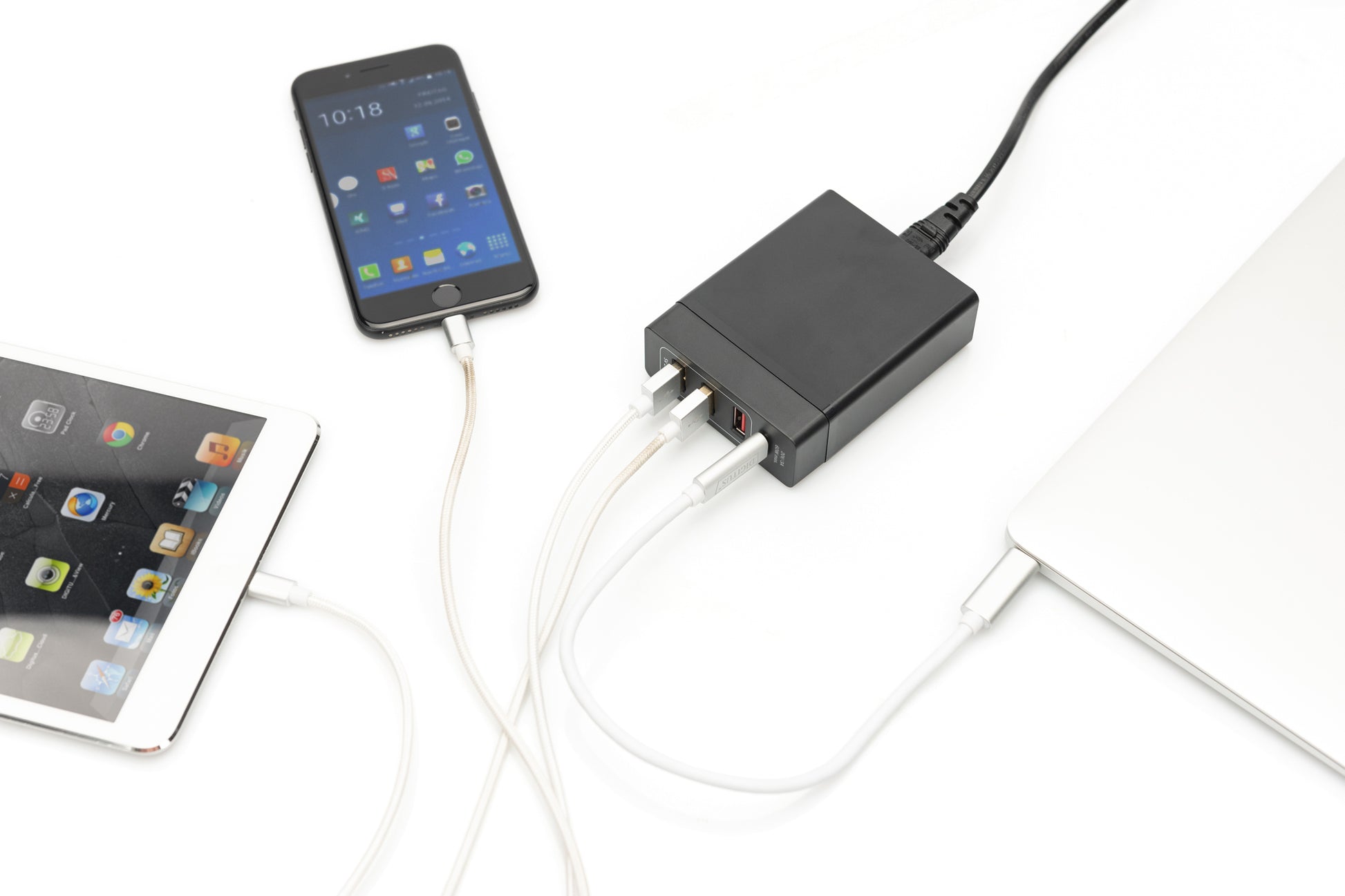 Digitus 4-Port Universal USB-Ladeadapter – 72 W, Schwarz